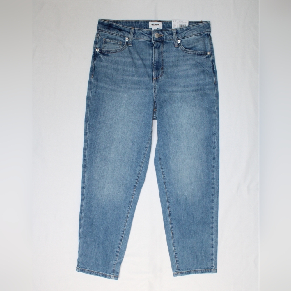 Sonoma Mid Rise Slim Ankle Jeans Womens 10 Blue Light Wash Stretch NEW